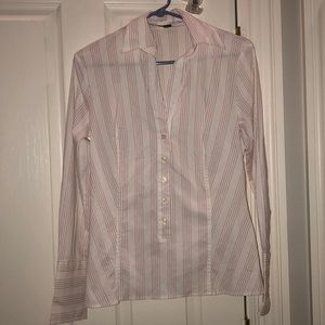 Pink And White Pinstripe Button Down Shirt